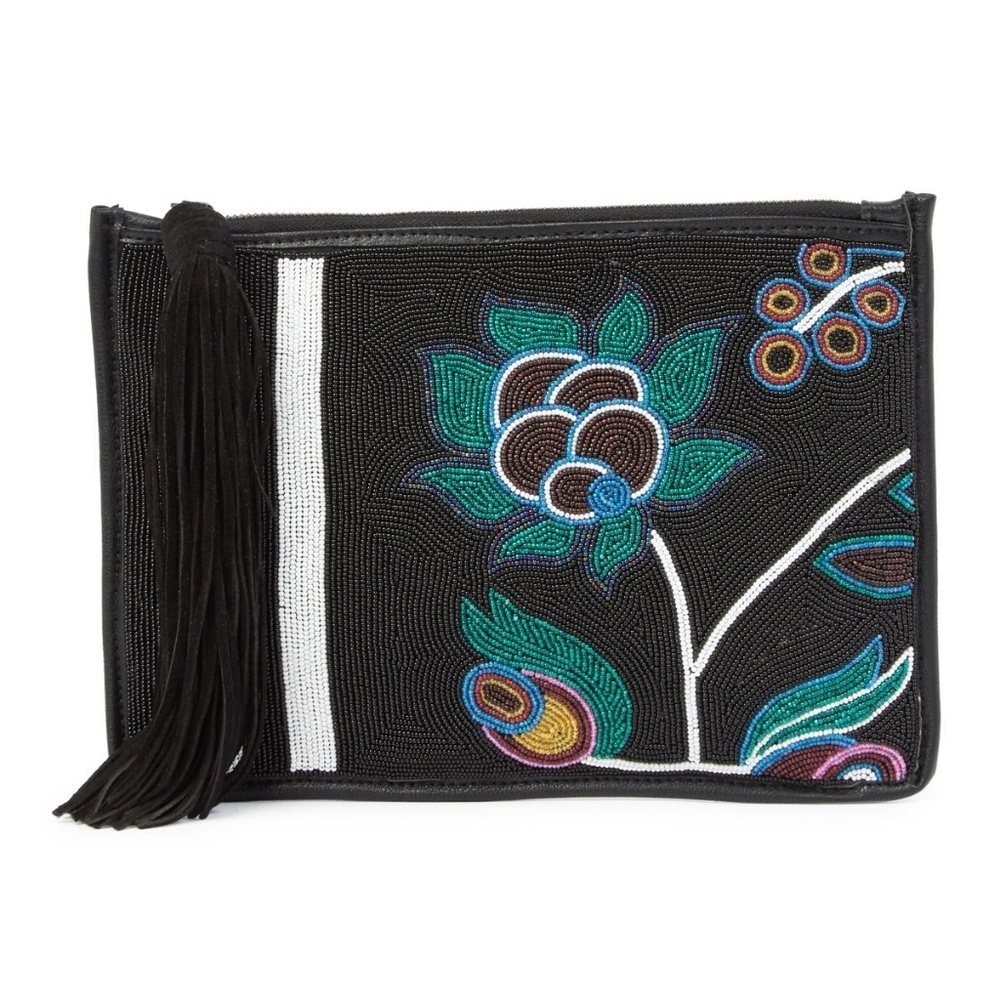 Sam Edelman Zora Seedbead & Leather Clutch